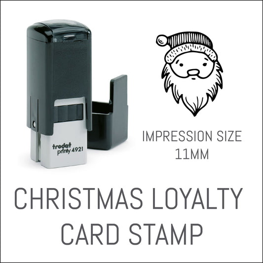 Santa - Christmas Loyalty Card Rubber Stamp - Trodat 4921 - 11mm x 11mm Impression