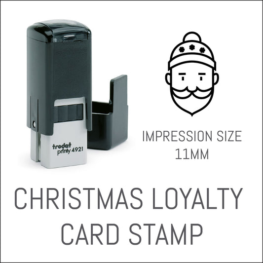 Santa - Christmas Loyalty Card Rubber Stamp - Trodat 4921 - 11mm x 11mm Impression