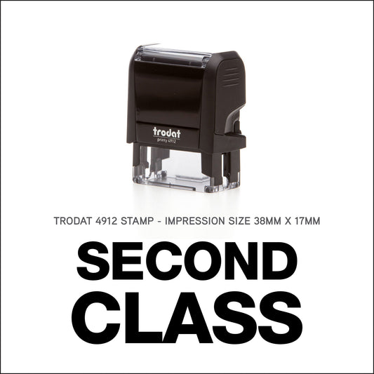 Second Class - Rubber Stamp - Trodat 4912 - 38mm x 17mm Impression