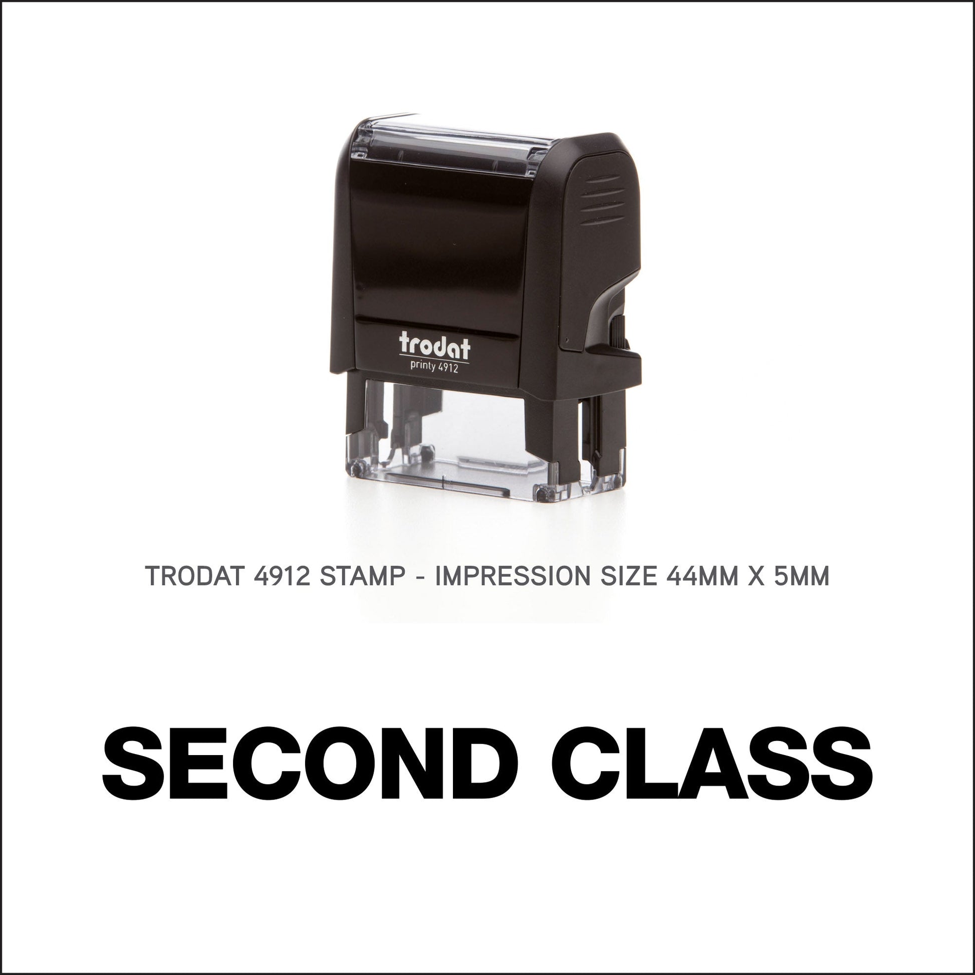 Second Class - Rubber Stamp - Trodat 4912 - 44mm x 5mm Impression