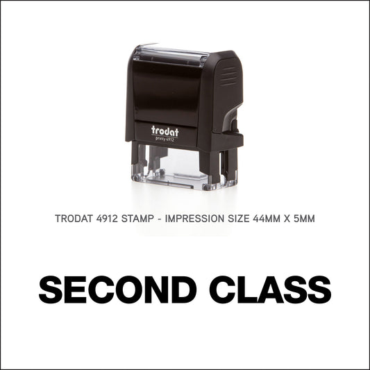 Second Class - Rubber Stamp - Trodat 4912 - 44mm x 5mm Impression