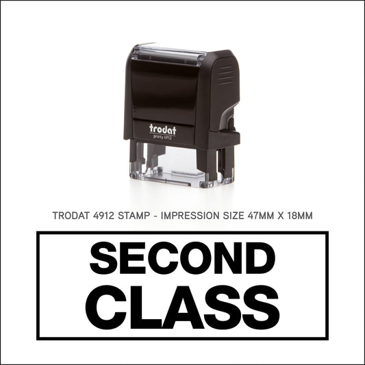 Second Class With Border - Rubber Stamp - Trodat 4912 - 47mm x 18mm Impression