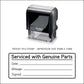 Serviced With Genuine Parts - Self Inking Rubber Stamp - Trodat 4913 - 55mm x 21mm Impression