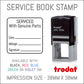 Serviced With Genuine Parts - With Outline - Self Inking Rubber Stamp - Trodat 4924 - 38mm x 38mm Impression