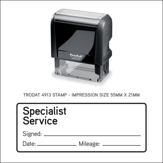 Specialist Service - Self Inking Rubber Stamp - Trodat 4913 - 55mm x 21mm Impression