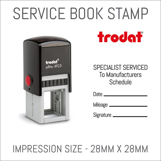 Specialist Serviced To Manufacturers Schedule - Self Inking Rubber Stamp - Trodat 4923 - 28mm x 28mm Impression