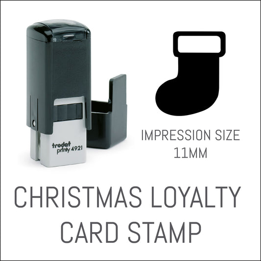 Stocking - Christmas Loyalty Card Rubber Stamp - Trodat 4921 - 11mm x 11mm Impression